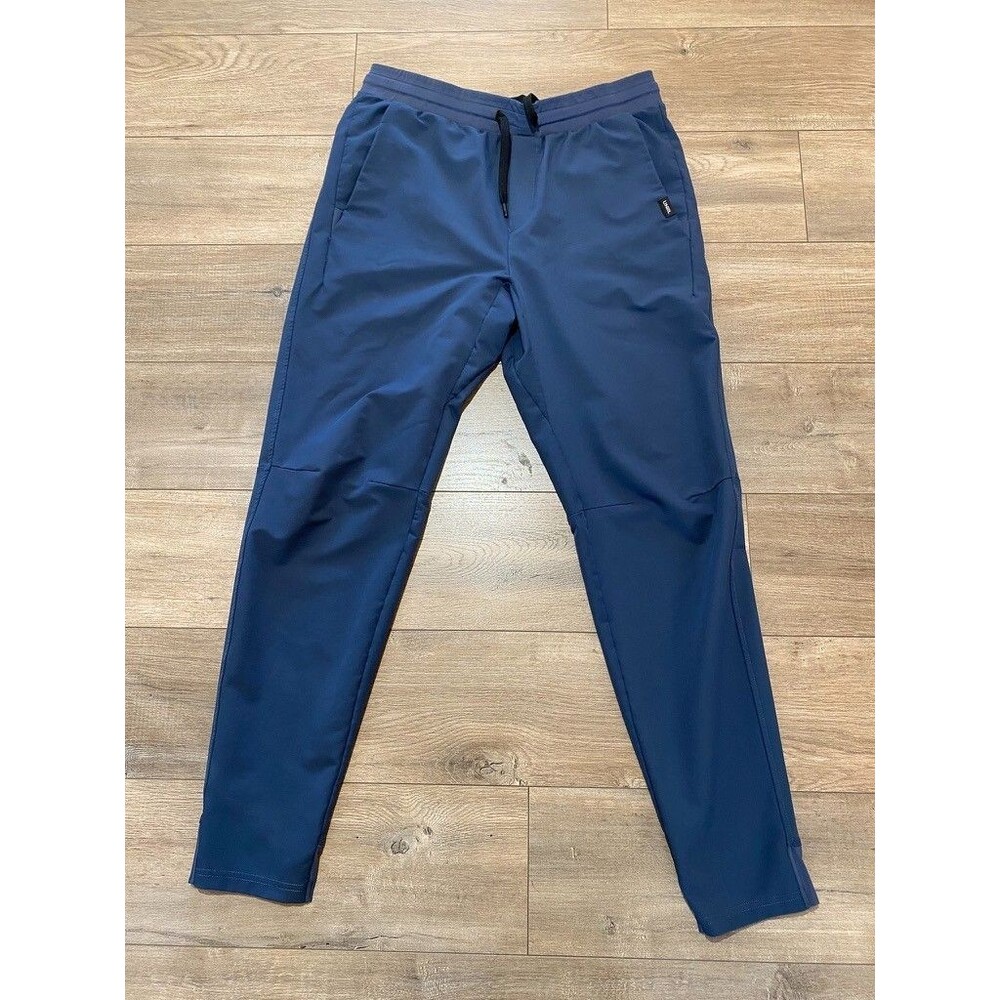 UNRL Pants Mens M Blue Tapered Performance Joggers Athletic Zip Pocket